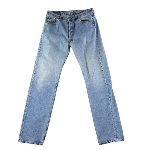 Vintage Levis 501 Jeans 32x34 Blue Made In USA Y2K Straight Leg Denim - Picture 1 of 11